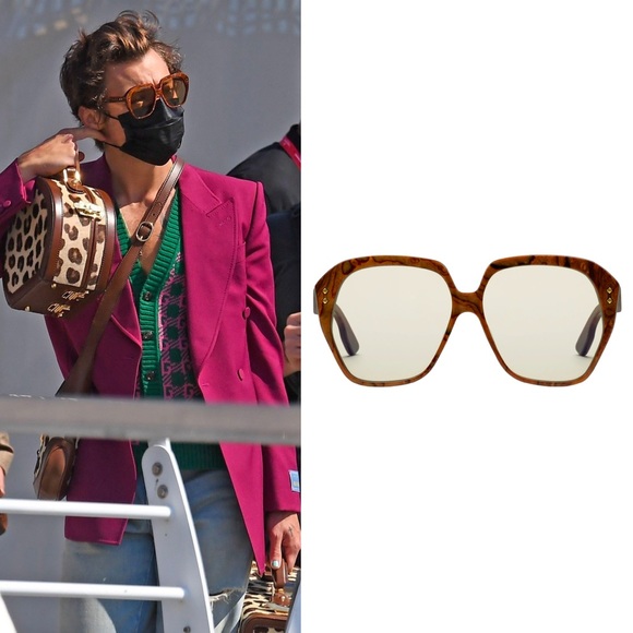 AuthGUCCI GG1249S 001 square sunglass dark wood brown frame light yellow lenses. - Picture 6 of 15